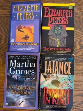 Vintage murder mystery fiction book bundle - Peters, Grimes, Jance